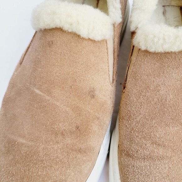 M. Gemi Women's Chestnut Suede The Sofia Shearling Slip-on Sneaker - 39 (US 8.5) - Picture 4 of 10